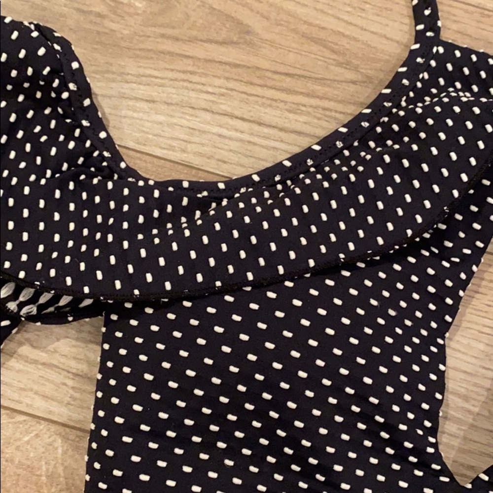 Red Carter Polka Dot Ruffle One-Piece - Picture 2 of 8